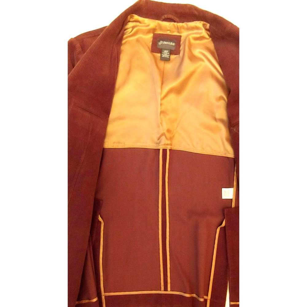 ST Johns Bay Men's Size L Brown Blazer Button Pocket Corduroy Sports Jacket - Picture 4 of 5